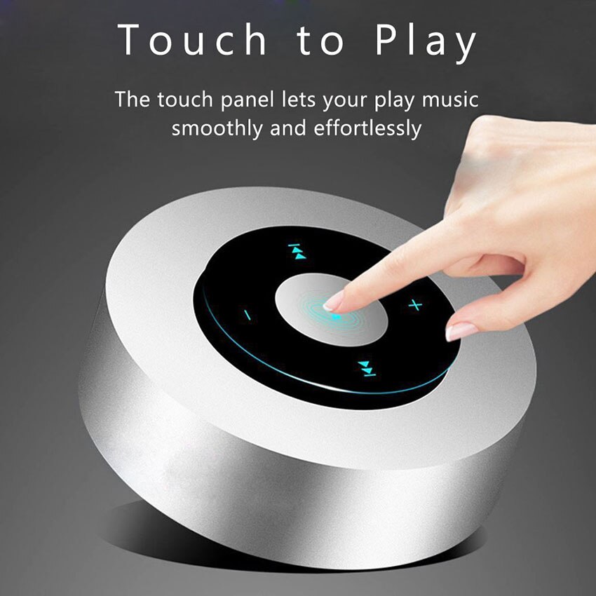 A8 mini trådløs bluetooth højttaler bærbar touch screen stereo subwoofer  mp3 afspiller med mikrofon tf