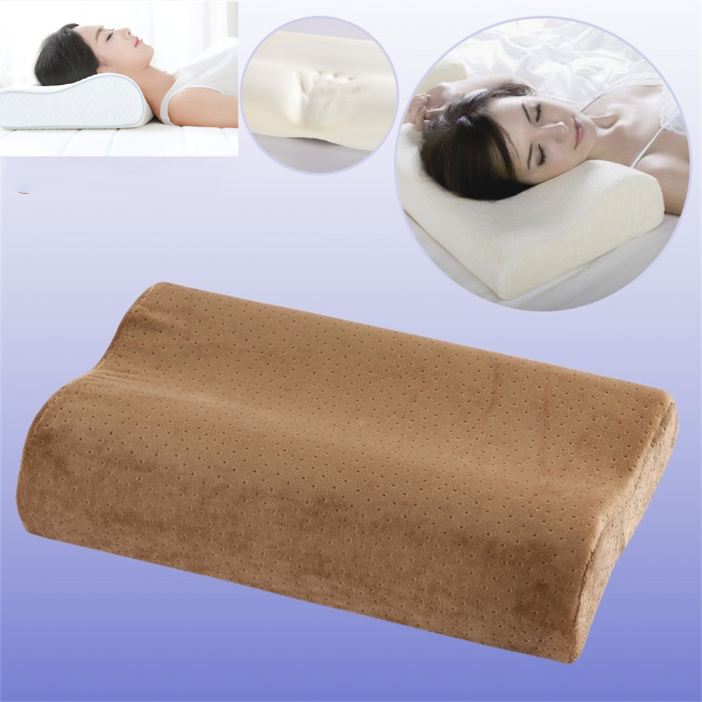 Almohada ortopédica grande de algodón para dormir, cojín de espuma viscoelástica de lujo para la cabeza, cuello, espalda y hombros, soporte para el dolor, respiración y cama: Coffee
