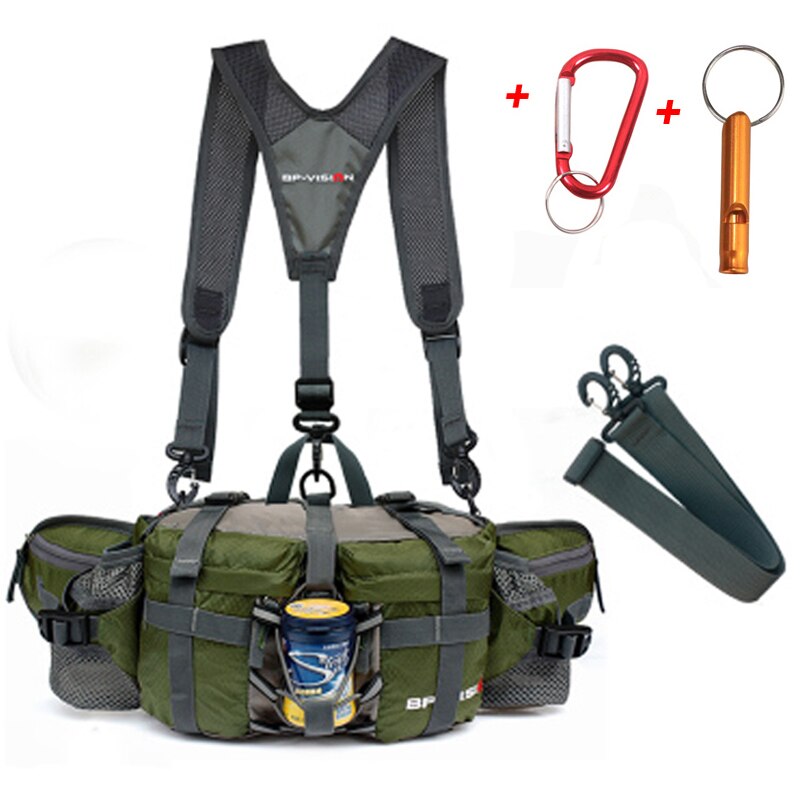 Mochila para senderismo al aire libre , mochila para ciclismo, 11 colores, bolsa para montañismo, multifunción, 6 botellas de agua, 800D: Shoulder Army green