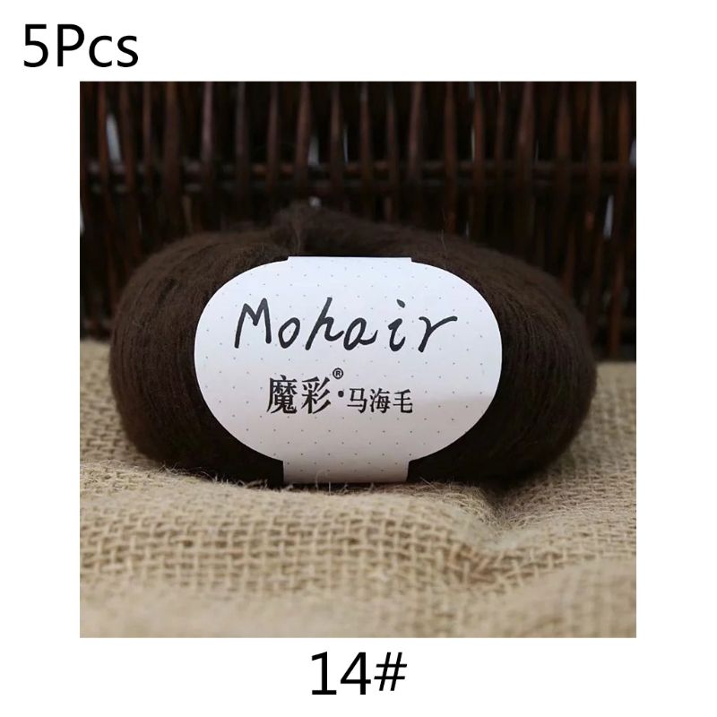 5 Rolls 125g Soft Thin Angola Mohair Yarn Fine Baby Wool Hand Knitting Crochet Y5LE: 5AC203337-14