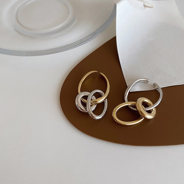 AOMU-pendientes de Metal con formas geométricas para mujer, aretes, Piercings, Color ovalados, redondos, Vintage,: 1