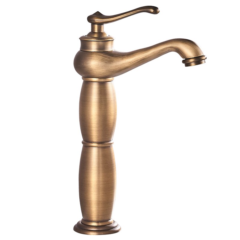 Bathroom Antique Bronze Solid Brass Luxury Basin Sink Tall Faucet Single Handle Water Mixer Bath Tap High And Short Style Crane: High Style