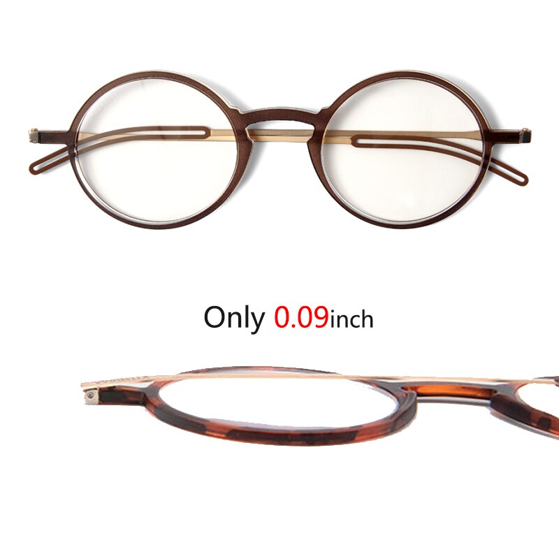 Leesbril Retro Ronde Unisex Brillen Kleine Frame Vergrootglas Eyewear Met Magnetische Case 1.0 1.5 2.0 2.5 3.0 3.5 4.0