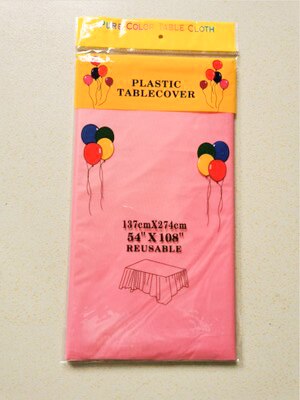Disposable Wedding Tablecloths Nappe Waterproof Square Wallpaper Pvc Rectangular Plastic Table Cover Birthday Party: pink