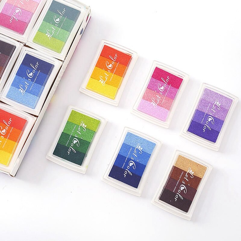 12 Four-Color Gradient Stamp Pads Stamp Partner Concave Gradient Ink Pad A Good Partner for Stamps DIY Tools