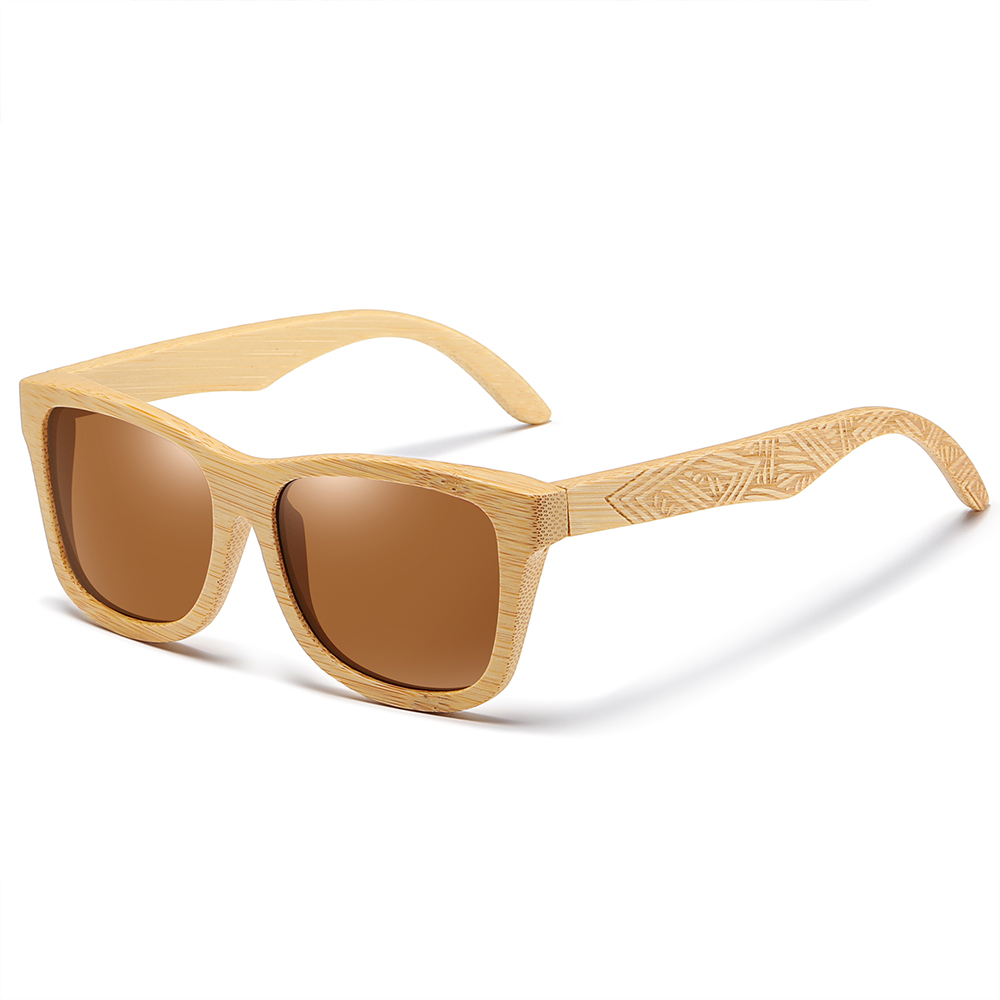 Gm Brand Handgemaakte Natuurlijke Houten Bamboe Zonnebril Luxe Zonnebril Gepolariseerde Houten Oculos De Sol Masculino: green