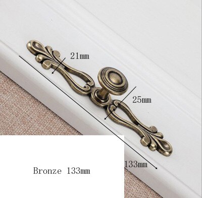 Antique Silver Black Bronze Furniture Handle Kitchen Cabinets Small Door Drawer Handle Wardrobe Cupboard Dresser Pull Door Knobs: Bronze 133mm