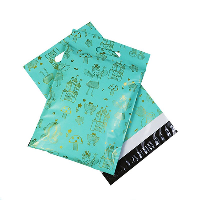 Inplustop Groene Kleur Express Draagbare Tassen Waterdichte Plastic Kleding Tote Post Zak Zelfklevende Dikker Koerier Pouch