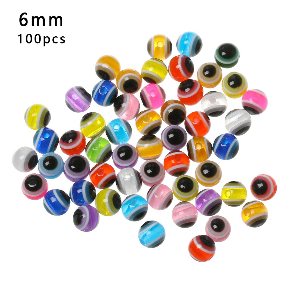 25pcs/set 4/5/6/8mm Fishing Beads High QualityFish Eye Carolina Rigs Taxes Rigs DIY Kit Bass Fishing Lure Tackle Mixed Color: 6mm
