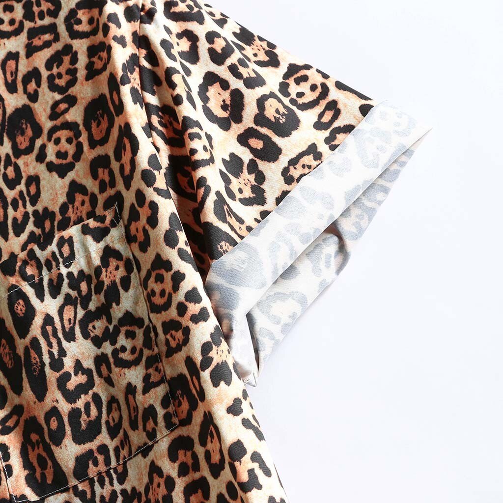 Zomer Shirts Voor Mannen Streetwear Korte Mouw Heren Shirts Casual Luipaard Hawaiian Afdrukken Shirt Blouse Mannen Chemise Homme