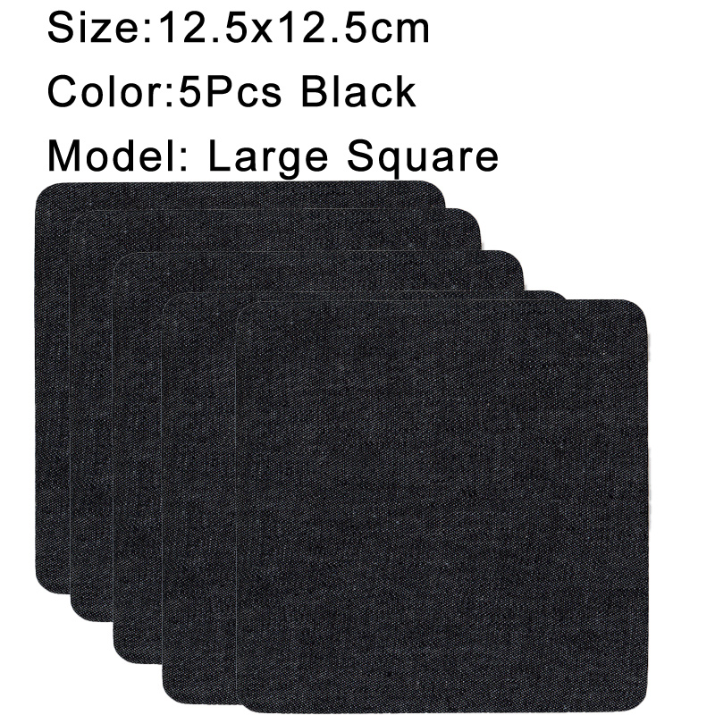 Parches vaqueros termoadhesivos de algodón, parche de reparación azul para bricolaje, reparación de ropa, decoración de chaqueta, 5 uds.: Rojo