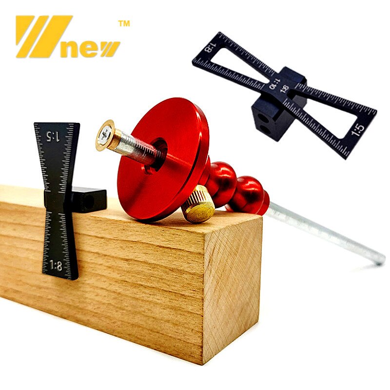 Woodworking Dovetail Wheel Marking Gauge Guide Making Jig Tool Set Aluminum Alloy Linear Drawing Mortise Scriber Measuring Ruler