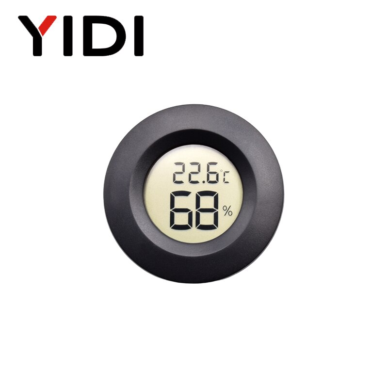 LCD Digital Thermometer Hygrometer, Conversion Incubator Aquarium Temperature Humidity Gauge Meter Probe Sensor Detector: Black No Cable