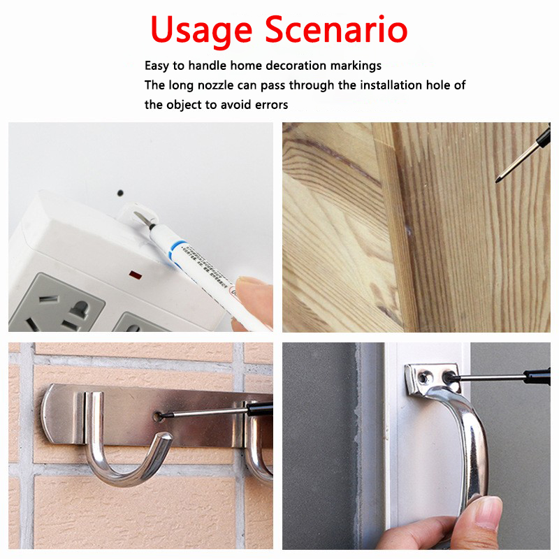 6 Pz/impostato 20mm Foro Profondo Pennino Lungo Testa Marcatori per Il Metallo Perforazione Penna Impermeabile Bagno Lavorazione Del Legno Decorazione Multi-scopo
