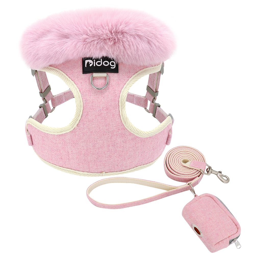Soft Warm Pet Dog Cat Harness Leash Set Adjustable Puppy Kitten Harnesses Vest For Small Medium Large Dogs Cats Chihuahua Yorkie: Pink / M