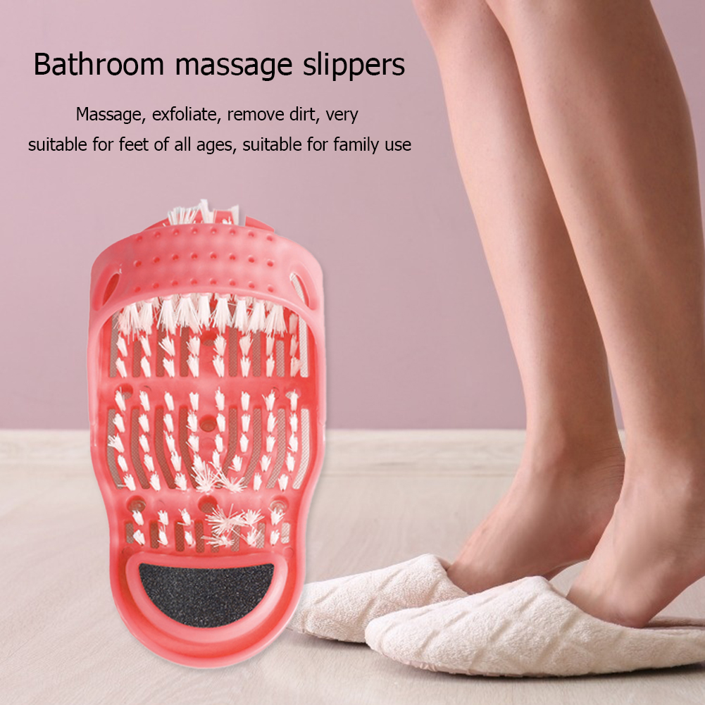 Bathroom Heel Care Exfoliating Shoes Foot Scrubber Brush Massage Slippers Bath Shower Foot Scrubber Brush Shower Bathroom Tools