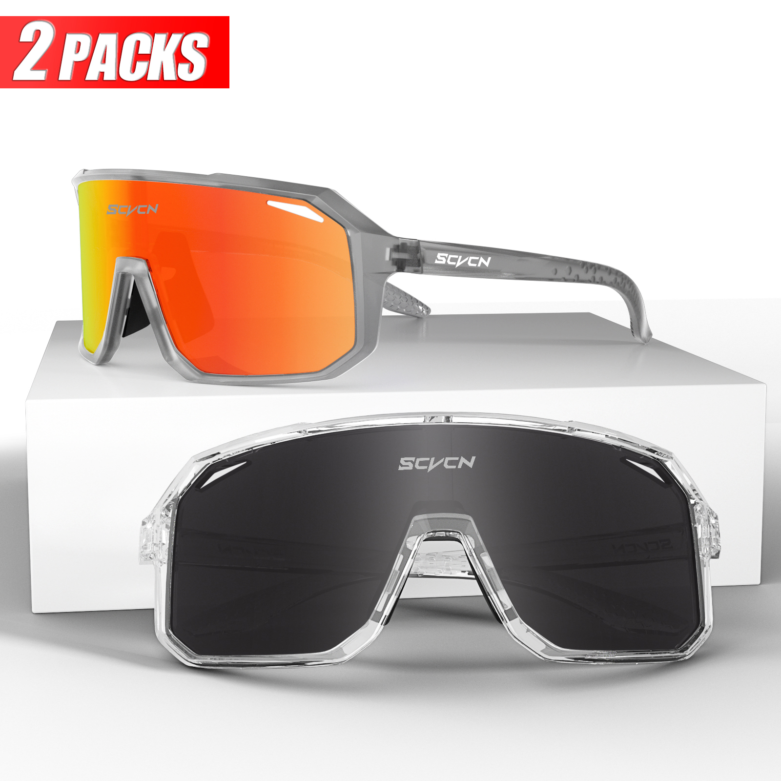 SCVCN Sport Männer UV400 Sonnenbrille Radfahren Gläser Runing Cycl Camp Bike Brillen MTB Outdoor Brille Fahrrad Frauen Jagd: Schokolade