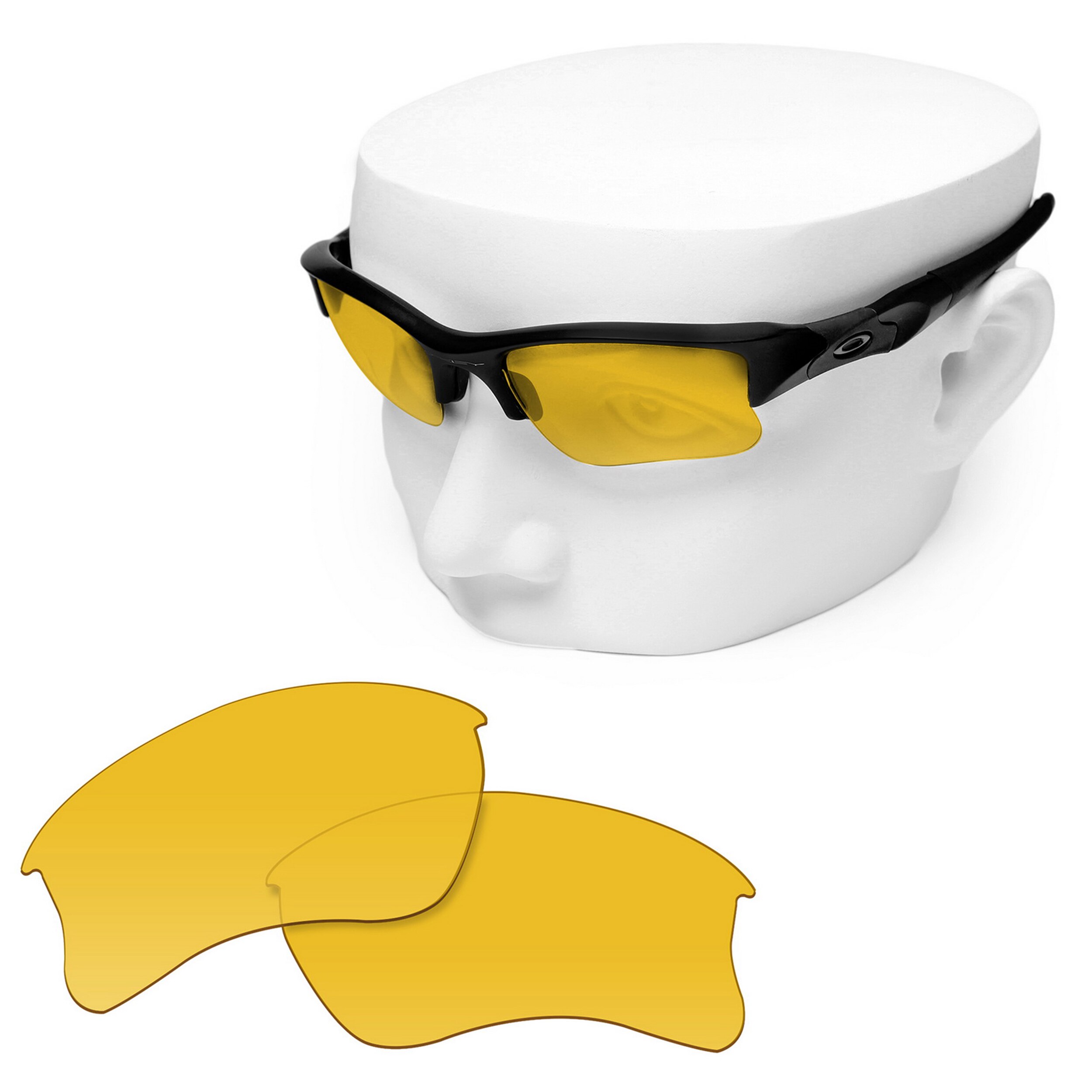Oowlit udskiftningslinser af hd gul for-oakley flak jakke xlj solbriller