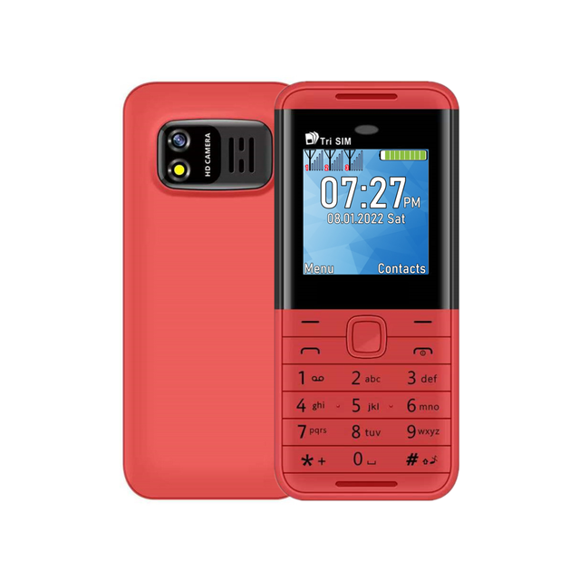 Servo  bm5310 3 sim-kort 3 standby mini-mobiltelefon automatisk opkaldsoptager bluetooth-opkald hurtigopkald magisk stemme 1.3 " mobiltelefon: Rød