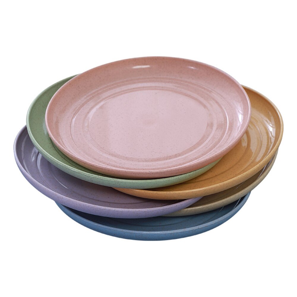 6pz piatti di paglia di grano piattino per uso domestico piatto per alimenti stoviglie sicure