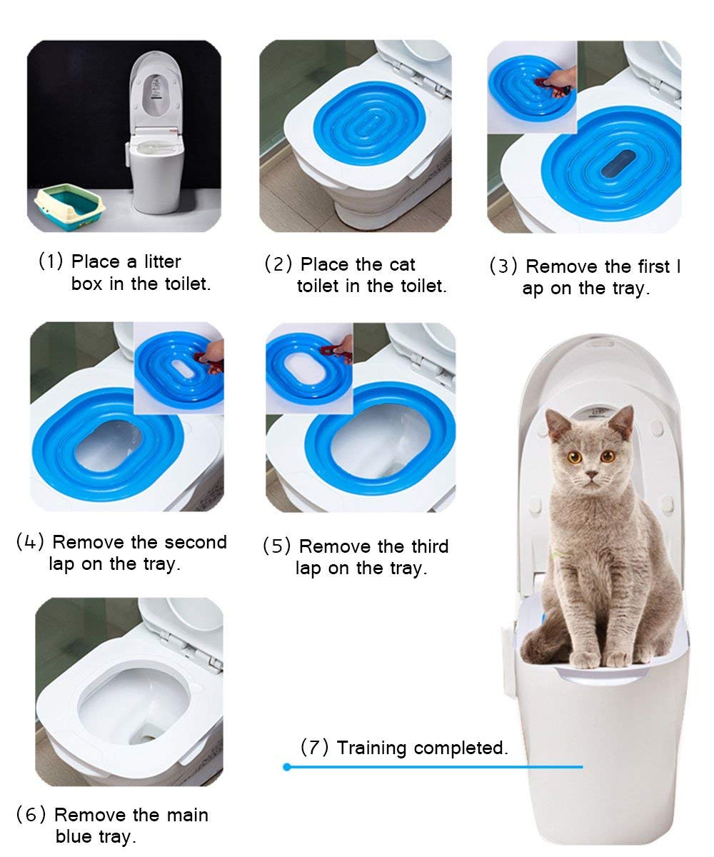 Maison de Toilette pour chat Kit Chat Pot Litière Formation Système Kit, Apprendre à Votre Chat à Utiliser les Toilettes Pour Animaux De Compagnie Nettoyage L&#39;offre de Formation