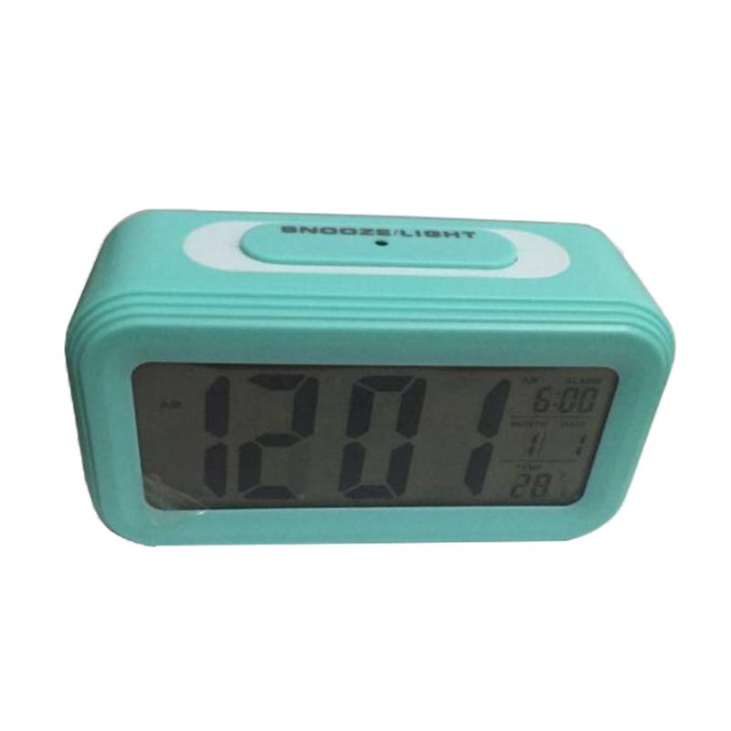 Alarm Clock Large Display With Calendar For Home Office Table Clock Snooze Electronic Kids Clock LED Desktop Digital Clocks: Blue