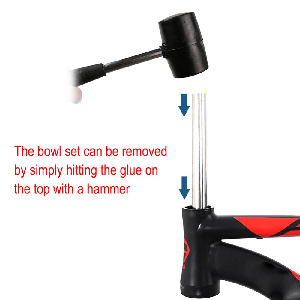 MTB Road Bicycle Headset Press-in Tool Shaft Bowl Removal Tool Combination Stainless Steel Bearing Installation Repair Kit