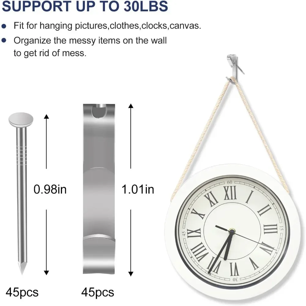 Picture Hanging Hooks, with Wall Hooks And Nails,Heavy Duty LE2 Hangers Hooks Picture Hanging kit for Picture Frame, Canvas