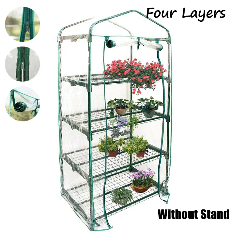 Hyller til hagevinterhage, ikke inkludert. pvc-beskyttelsesdeksel til blomster og planter til vinterhage.: Grønn