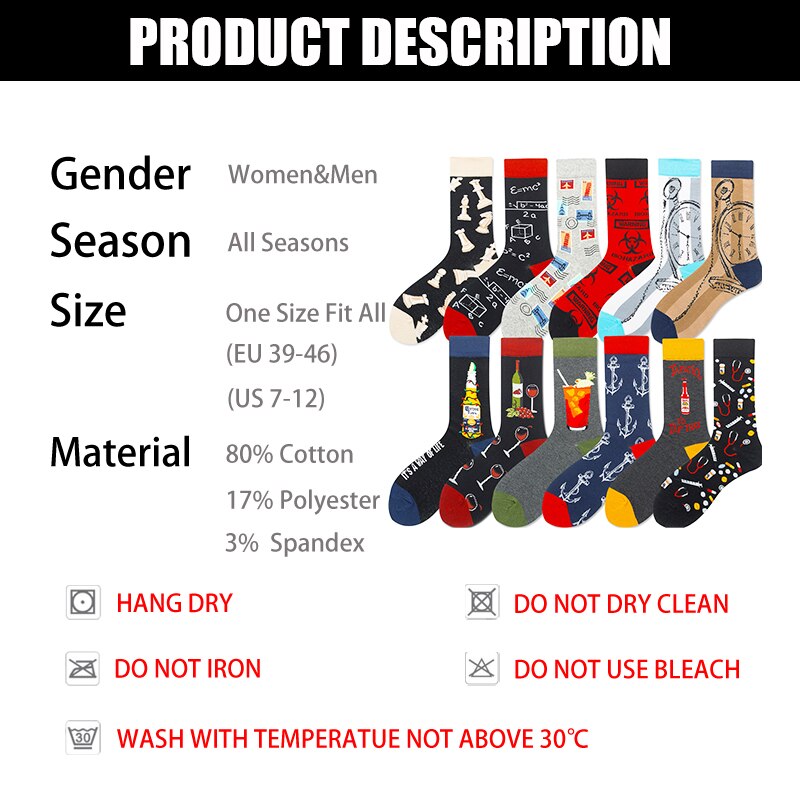 Chaussettes de pour hommes, motif de Cactus, de bière, Hip Hop, Cool, pour femme, hiver, épais, Long Skate, drôle, robe de mariée