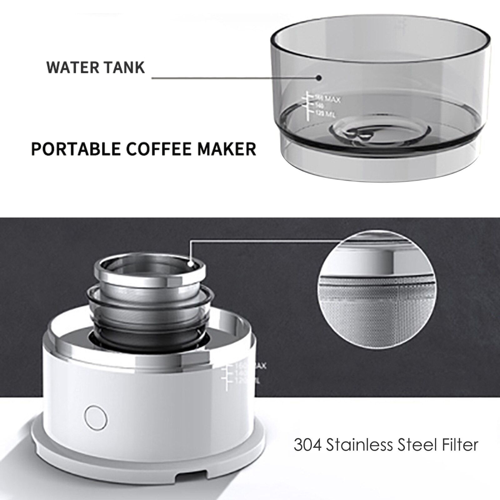 Portable Coffee Machine Automatic Battery Hand Drip Coffee Maker Machine Coffee Powder Companion Cafetera Espresso Machine Home