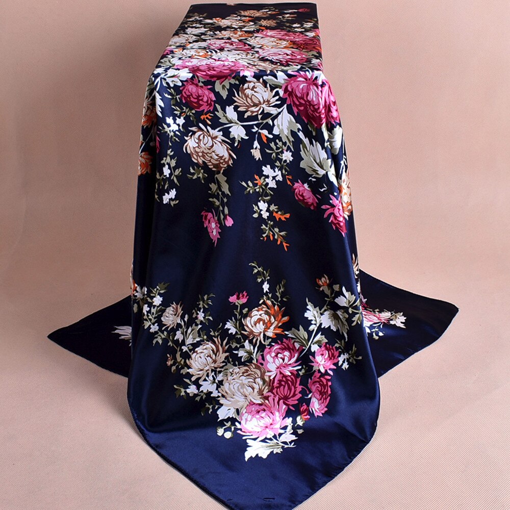 Printed Neckerchief Scarf For Women Silk Satin Headband Hair Scarves Female Shawls Head Scarfs For Ladies Hijab