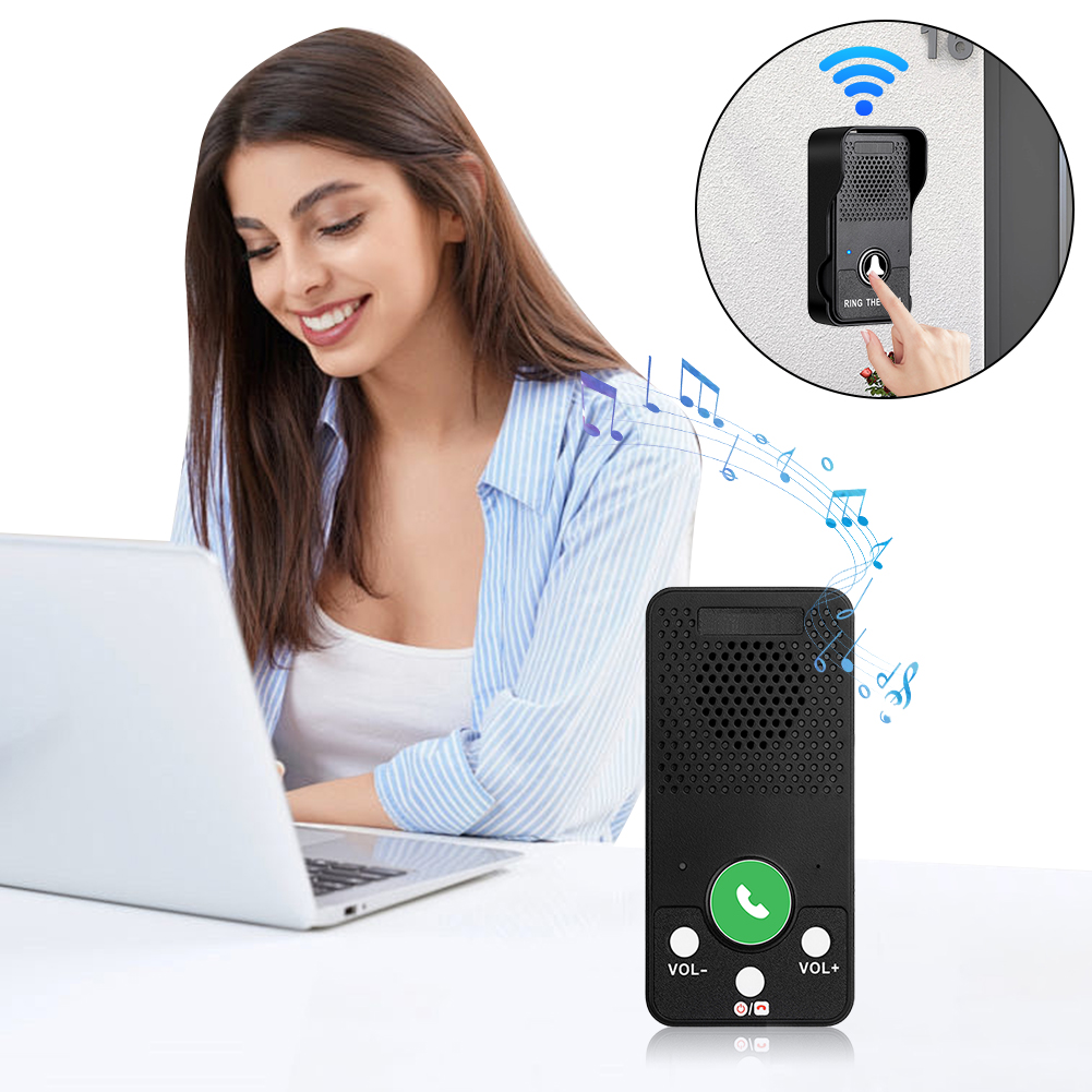 Sonnette sans fil, batterie Rechargeable, mains libres, interphone bidirectionnel Full Duplex, sonnette de porte, une pression pour parler, carillon de porte
