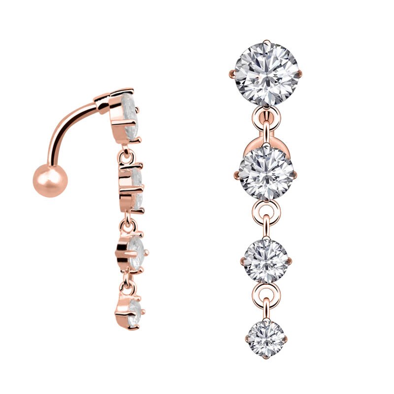 10 Stijlen Sexy Bungelende Navel Navel Ring Oreja 14G Dubbele Ronde Zirconia 316L Chirurgisch Staal Buik Piercing sieraden: 1948-REGD