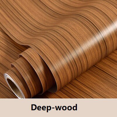 PVC Door Sticker Vinyl Contact Paper Self adhesive Wallpaper for Kitchen Cabinet Waterproof Shelf Liner Home Decor Wall Stickers: Deep-wood
