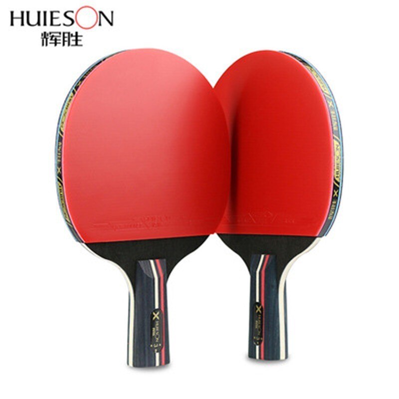 Huieson 3 estrela raquetes de tênis de mesa conjunto dupla face espinhas-em borracha rápida atacado raquete de ping pong com 3 bolas e saco de transporte