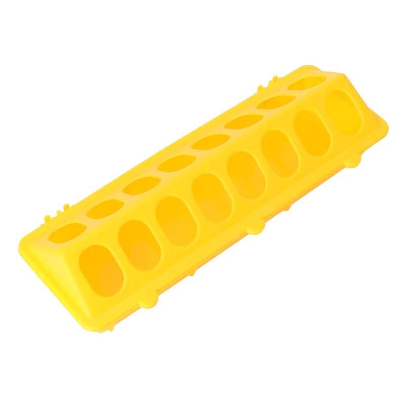 1pc Plastic Flip-Top Bird Poultry Feeder Trough Feeding Chicken Animal Farming Tool Case farm animal Feeder Supplies: Yellow