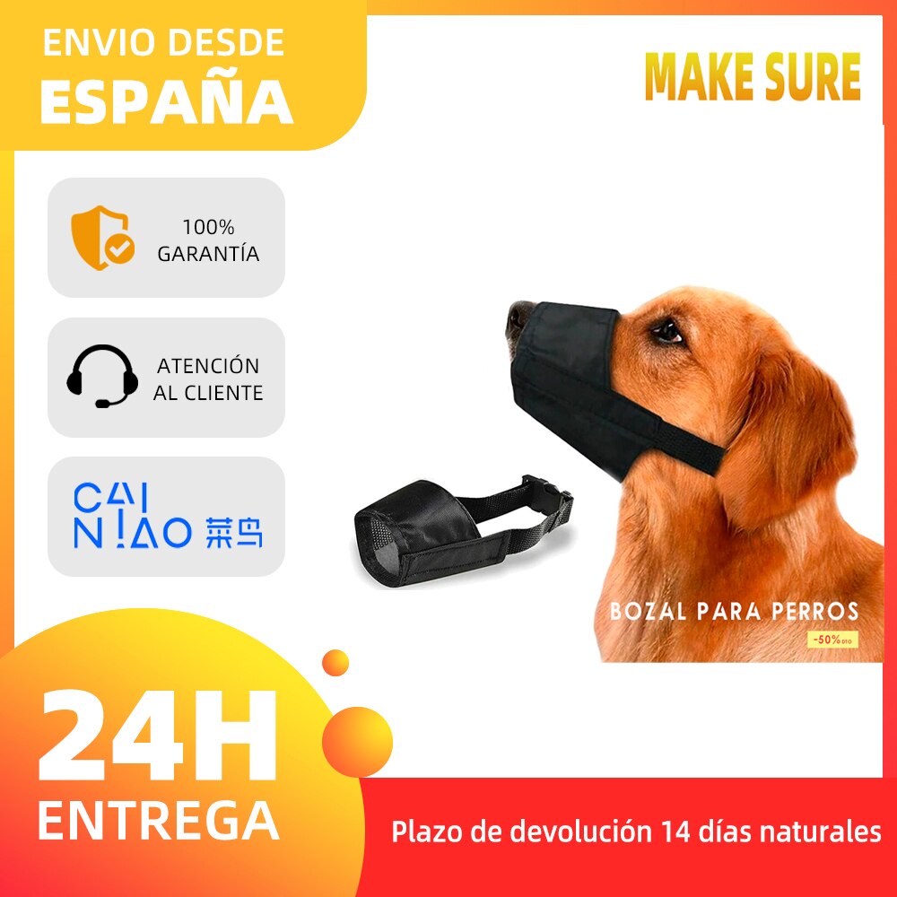 Bozal Perro Pequeño y Grande 8cm 10cm 12cm Materia Tela Cómodo y Tacto Suave en 24h desde Barnas