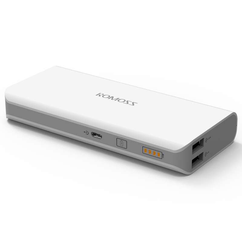 Romoss sense 4 power bank 10000 mah backup ekstern batteripakke oplad batteri bank dual usb output: Default Title
