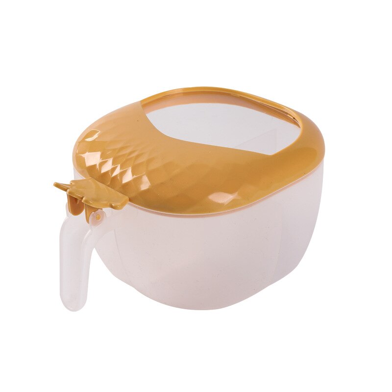 Caja de condimentos multifuncional, estante de suministros de cocina, juego de plástico, cuatro rejillas de almacenamiento integrado, lata de condimentos con cubierta: Orange