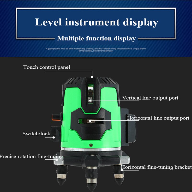 Wysoka precyzja 360 ° obrotowy samopoziomujący laser poziomy silne światło widoczne poziomy pionowy krzyż zielony laser linia