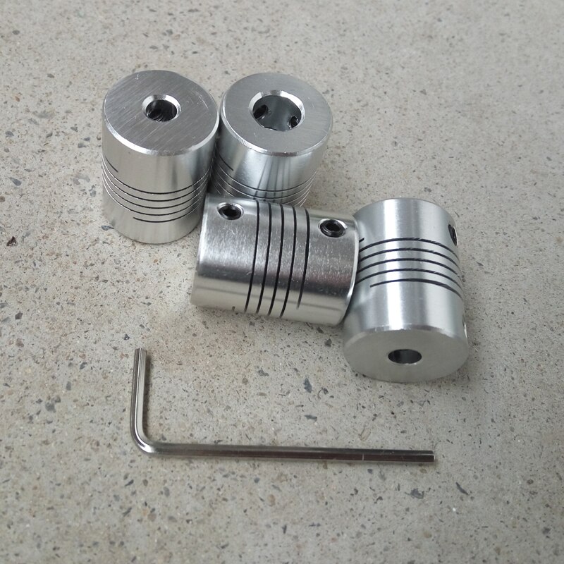4 stuks/partij Askoppeling 6mm Om 8mm Flexibele Koppeling 6*8mm OD 19x25mm stappenmotor 6*8mm CNC machine motor jaw