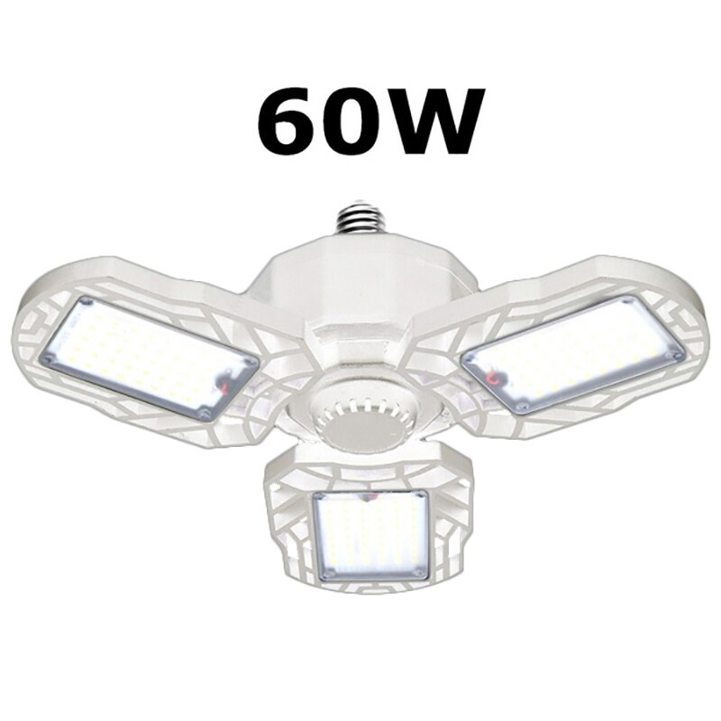 30/60/200W Led Garage Licht E26/E27 Vervormbare Plafondlamp Lamp Met 5 Panelen: White 60W