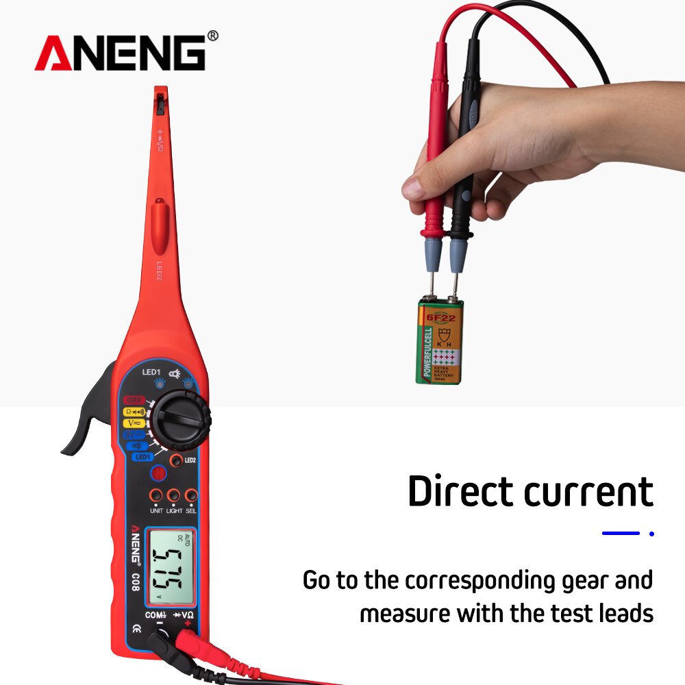 Power Electrical Multi-function Auto Circuit Tester Multimeter Lamp Car Repair Automotive Electrical Multimeter 0V-60V( Screen)