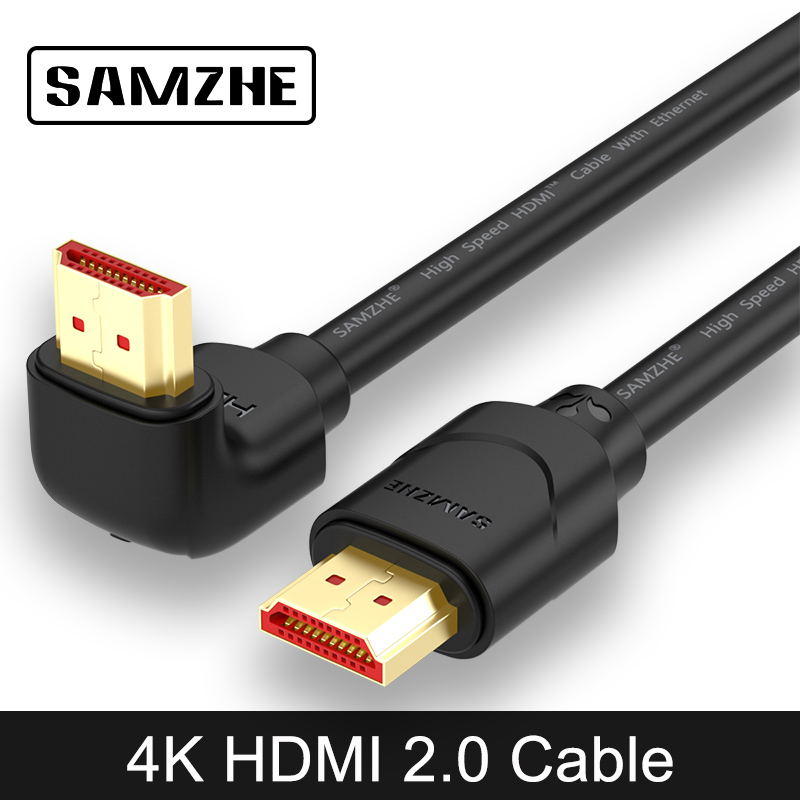 Samzhe 4K Hdmi 2.0 Kabel 90/270 Graden Hoek Hdmi Naar Hdmi Kabel 2K * 4K 1M 1.5M 2M 3M 5M 1080P 3D Voor Tv Pc Projector PS3 PS4