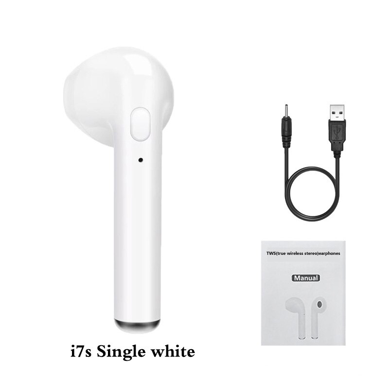 Auriculares i7s i9s tws auriculares inalámbricos con Bluetooth, auriculares estéreo 5,0 de sonido HiFi, Auriculares deportivos para llamadas de teléfono, todos los teléfonos inteligentes: i7s-Single-White