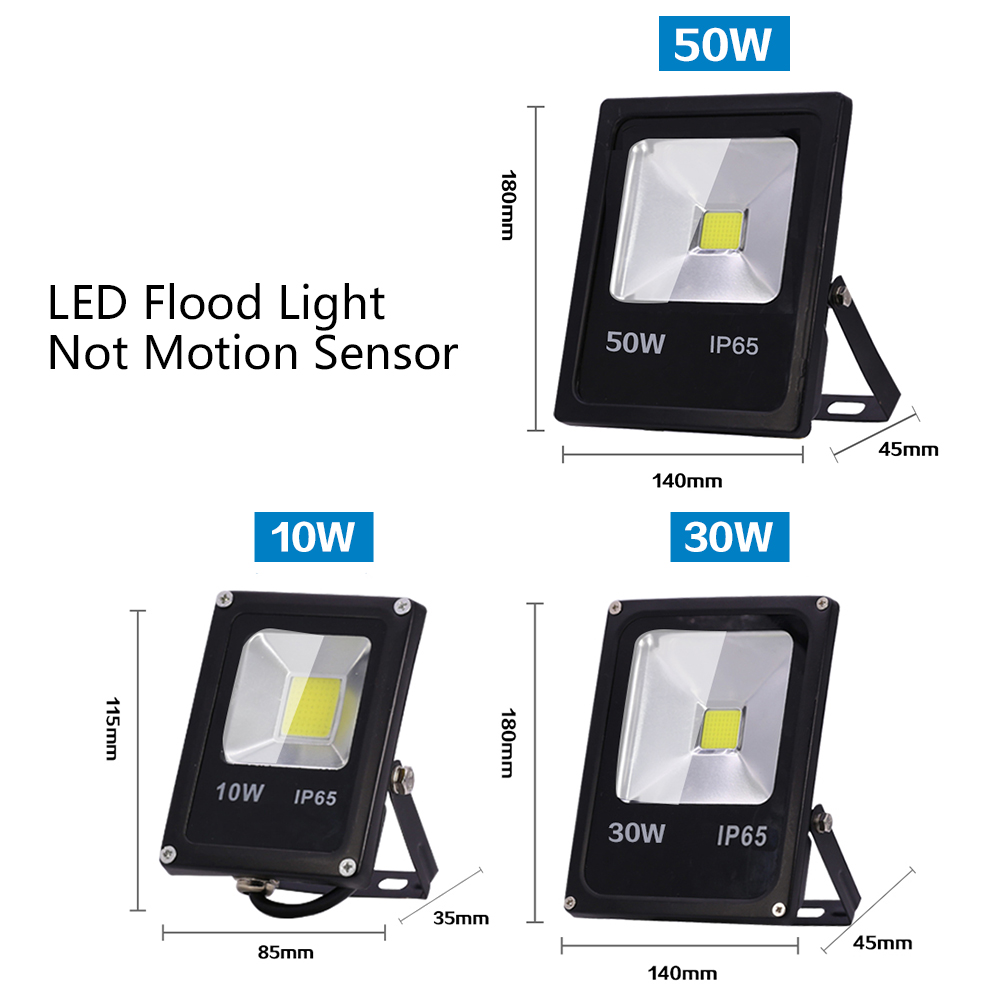 Led valonheitin 10w 30w 50w led ulkovalo ulkotilojen vesitiivis 65 220v led heijastin lmap liiketunnistin valonheitin kohdevalo