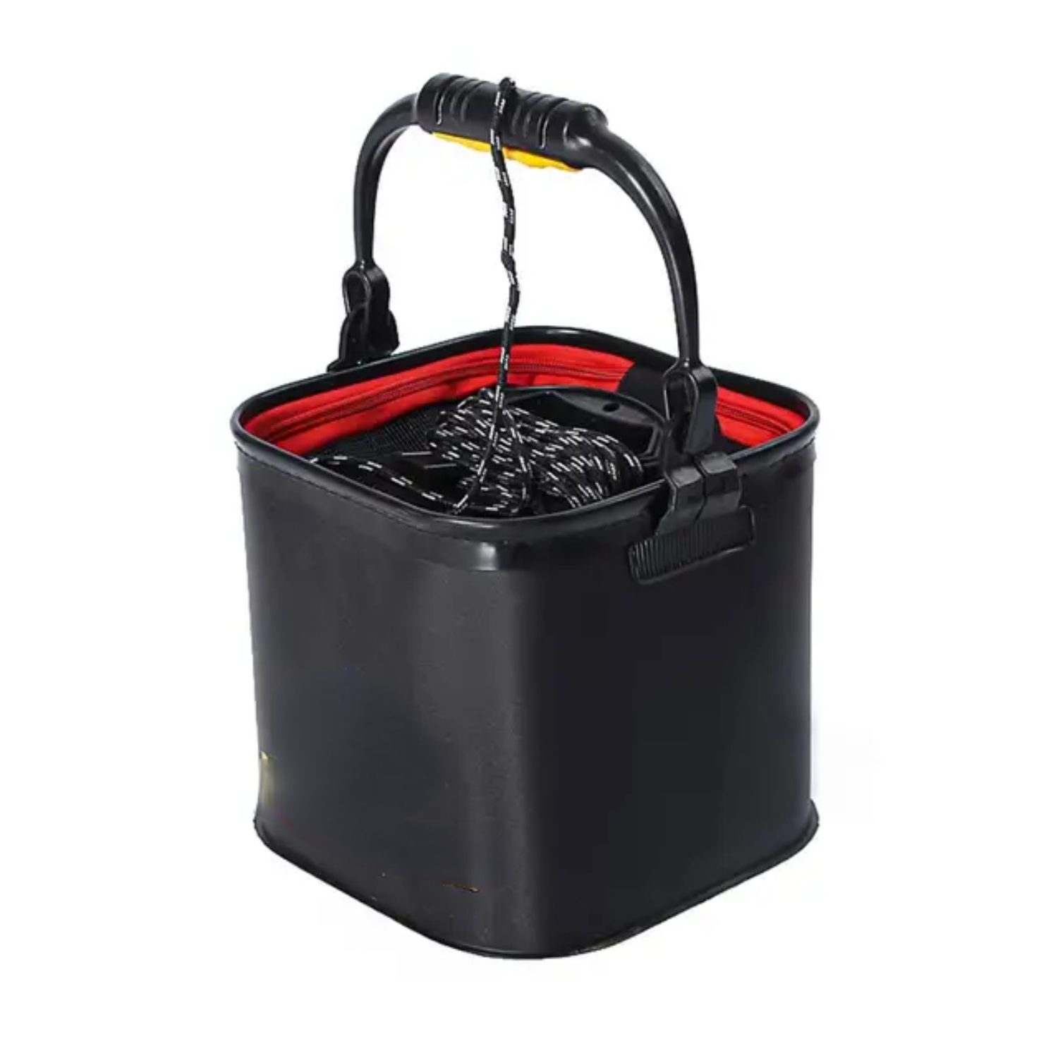 Fishing Wear Resistant Portable Folding Bait Bucket - Multifunctional Water Container: Azul marino