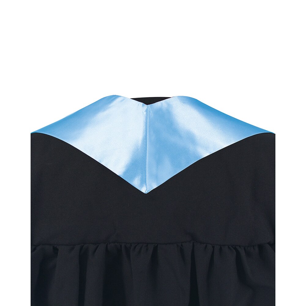 Graduationmall Adult Graduation Plain Stole Satin Fabric In Sky Blue