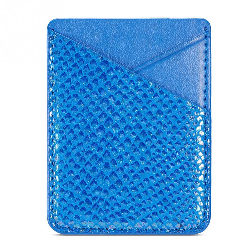Portatarjetas para teléfono móvil de , funda de almacenamiento para tarjetas de crédito, billetera con bolsillo trasero, soporte Universal de cuero PU con pegatina para tarjetas